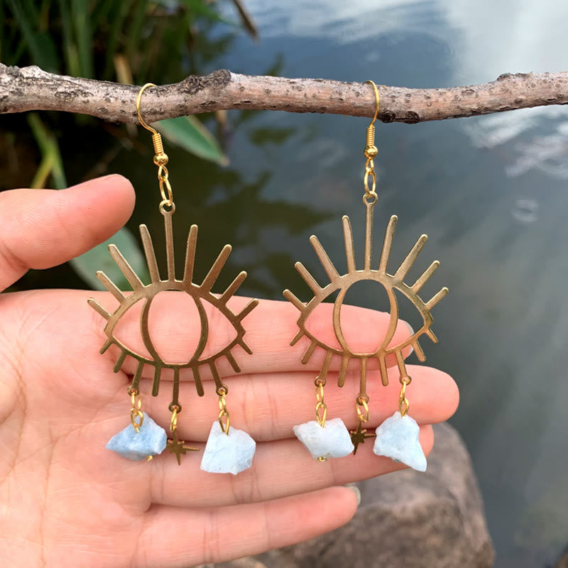 Boucles d'oreilles pendantes en cristal Olivenorma Evil Eye Tears Star