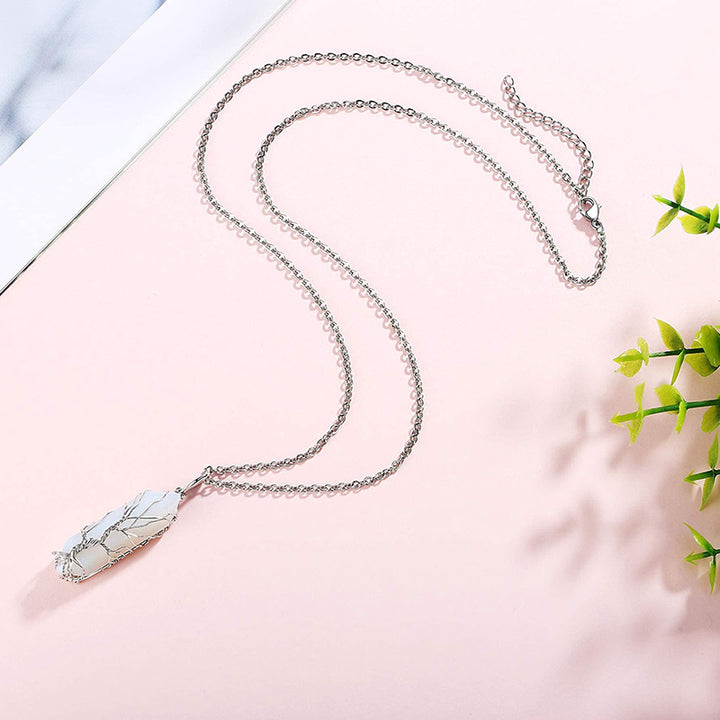 Collier en cristal Olivenorma avec pierres précieuses de l'arbre de vie