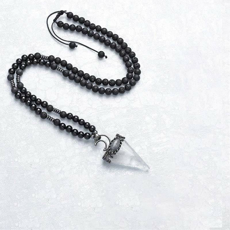 Collier pendentif en forme de triangle en cristal naturel Olivenorma