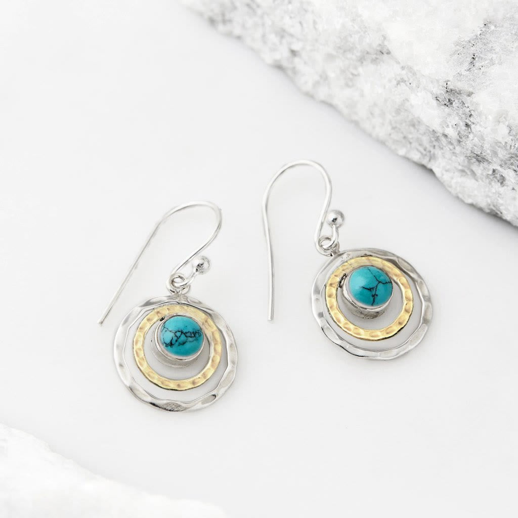 Boucles d'oreilles à découpe circulaire avec pierres précieuses