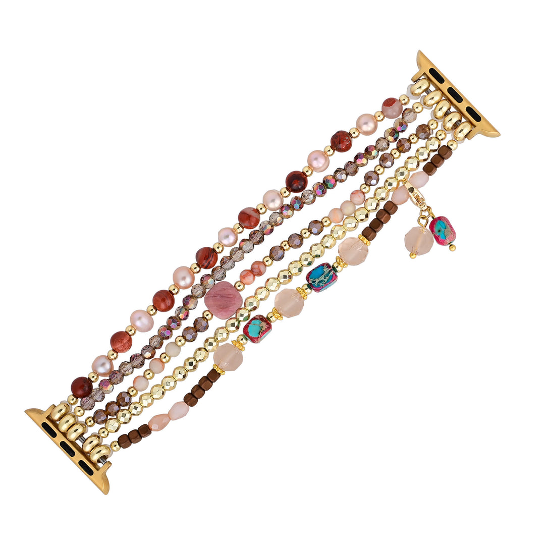 Bracelet de montre Apple Samsung Fitbit en pierre d'acajou Olivenorma