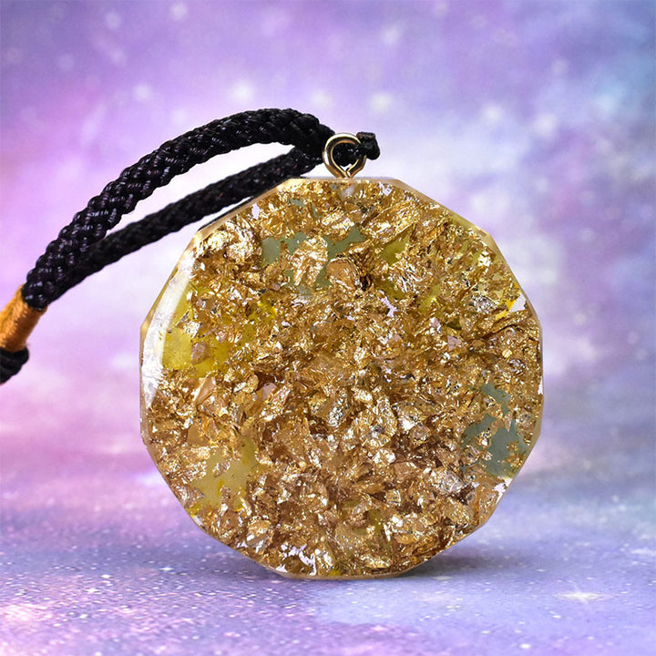 Collier symbole du cube de Métatron en aventurine verte cristal transparent Olivenorma