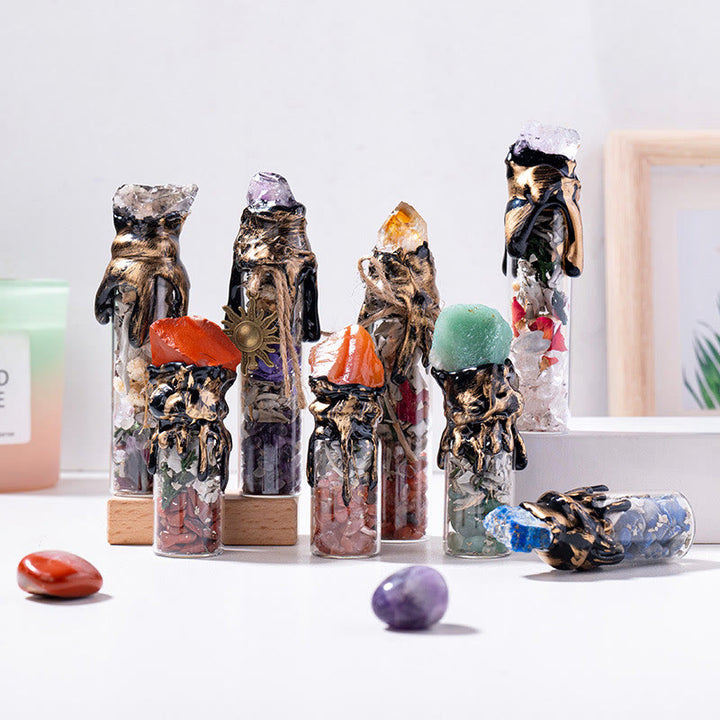 Olivenorma « Witch's Wish » – Bouteille d'énergie en pierre brute de cristal naturel