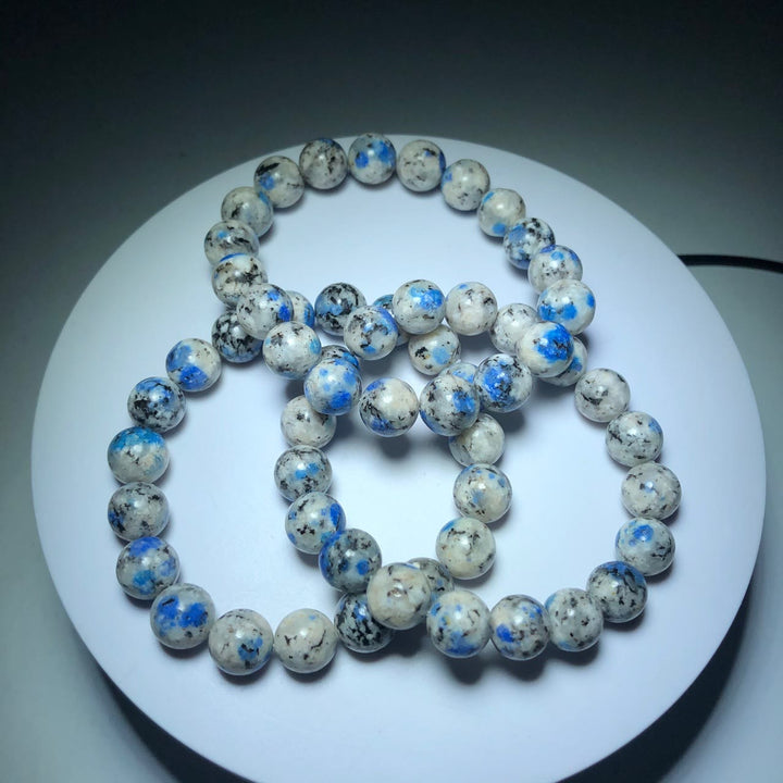 Bracelet en pierre énergétique en perles d'azurite naturelle de 11 mm Olivenorma