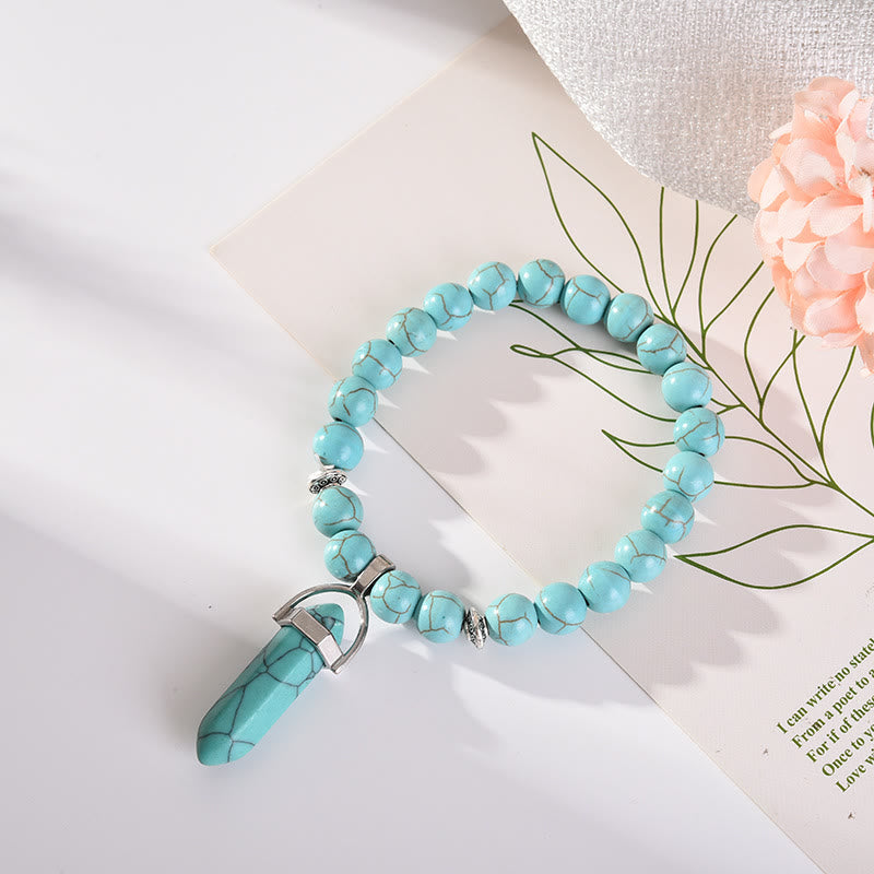 Bracelet pendentif prisme hexagonal en cristal perle Olivenorma de 8 mm