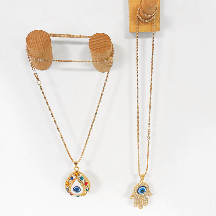 Collier avec pendentif en zircon HAMSA Evil Eye