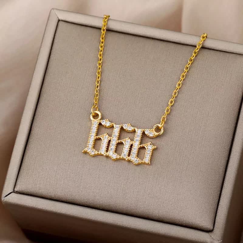 Collier avec chiffres angéliques en zircone Olivenorma