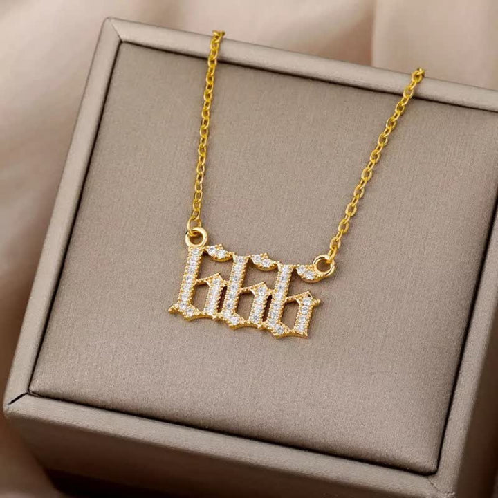 Collier avec chiffres angéliques en zircone Olivenorma