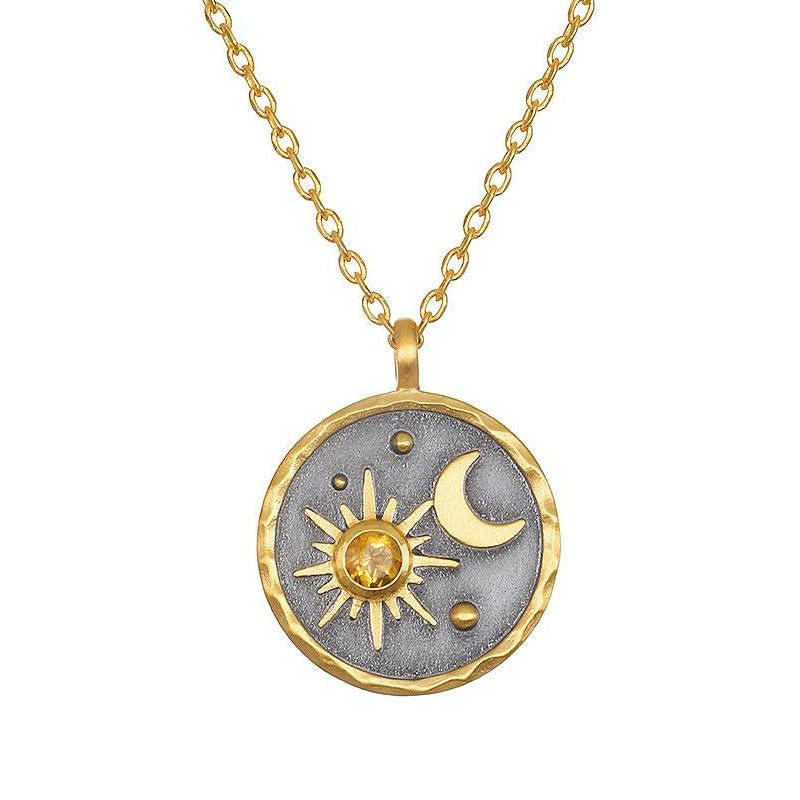 Collier Olivenorma « Jour et Nuit » - Pierre de Naissance Soleil et Lune