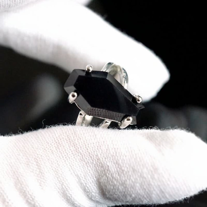 Bague cercueil en onyx noir Olivenorma