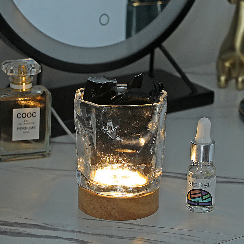 Lampe d'aromathérapie en cristal d'huile essentielle en pierre de verre irrégulière Olivenorma