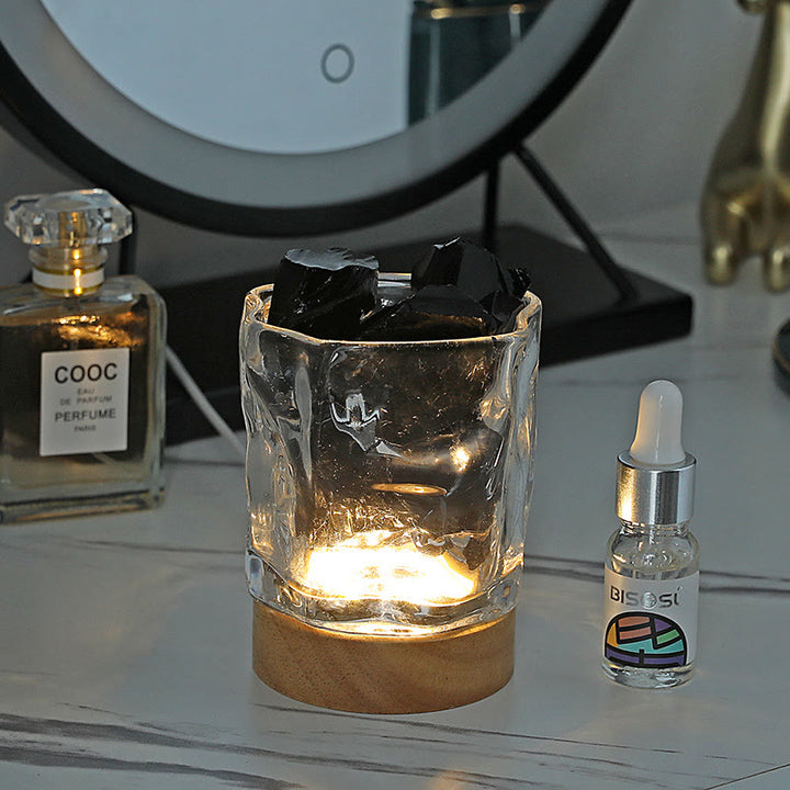 Lampe d'aromathérapie en cristal d'huile essentielle en pierre de verre irrégulière Olivenorma