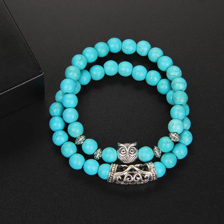 Bracelet de perles en cristal naturel hibou Olivenorma
