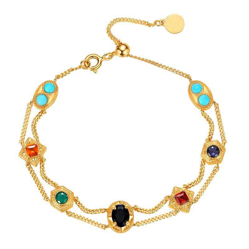 Bracelet double couche style rétro occidental Olivenorma