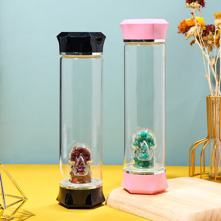 Bouteille d'eau en cristal avec crâne Olivenorma
