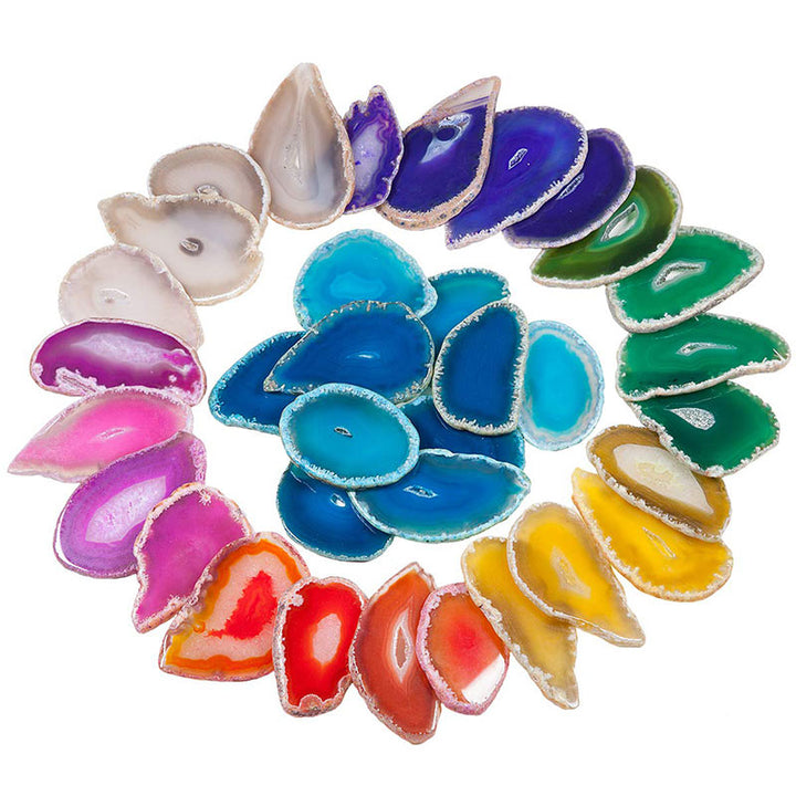 Décoration en pierres précieuses d'agate naturelle tranchée Olivenorma