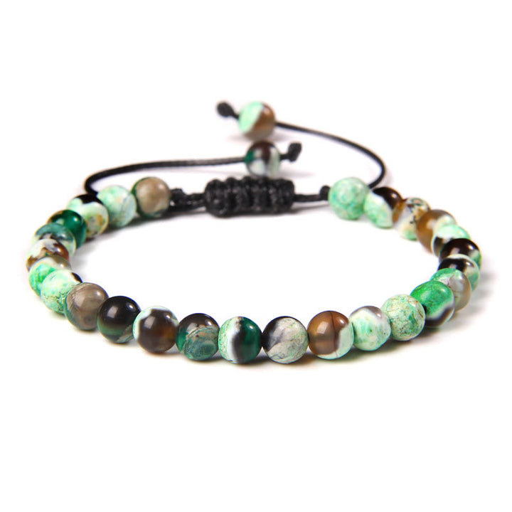 Bracelet tressé en perles de pierre naturelle de 6 mm Olivenorma