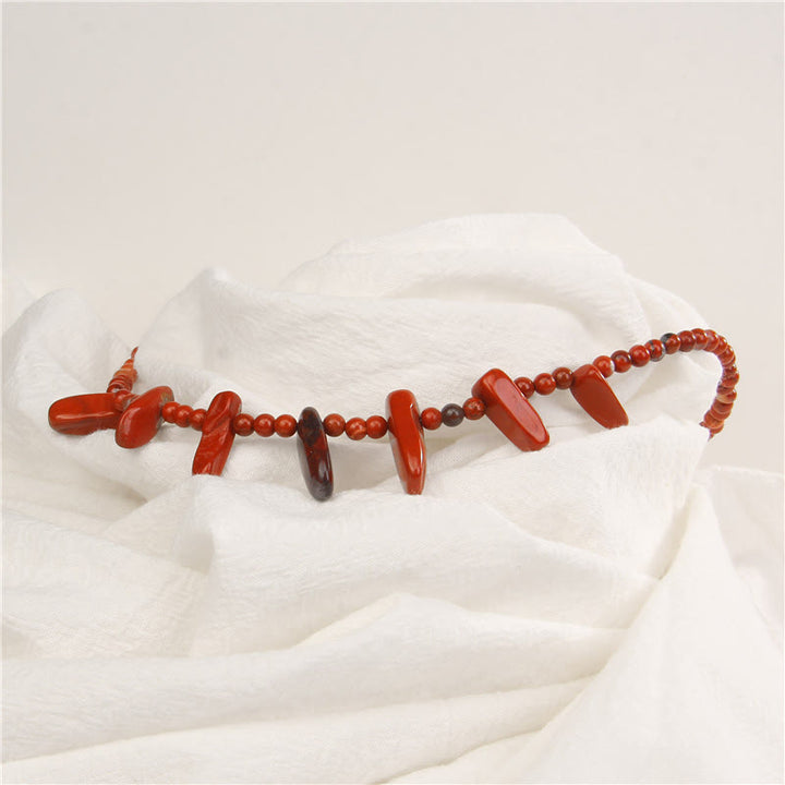 Collier bohème en pierre naturelle de défense Olivenorma avec perles de 4 mm