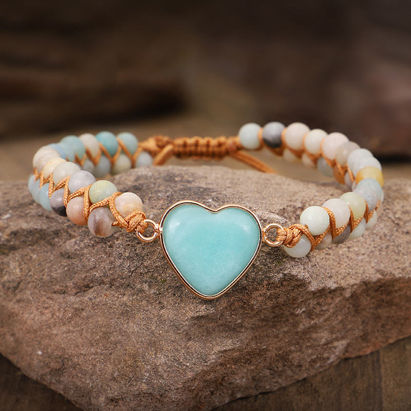Bracelet coeur en turquoise naturelle