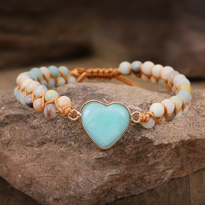 Bracelet coeur en turquoise naturelle