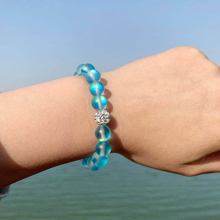 Bracelet Olivenorma en perles de verre et cristal de zircon