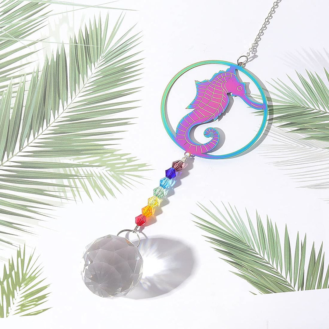 Carillon éolien à suspendre en cristal transparent avec perles chakra Olivenorma