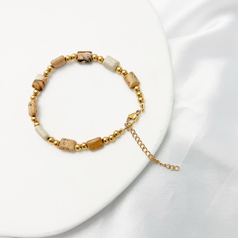 Bracelet de perles en pierre ethnique bohème Olivenorma