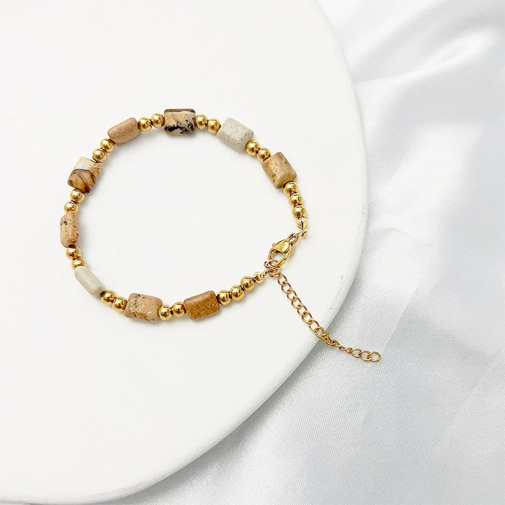 Bracelet de perles en pierre ethnique bohème Olivenorma