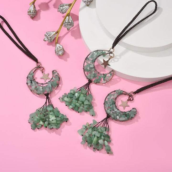 Carillon à vent en cristal de chakra de la lune et des étoiles Olivenorma