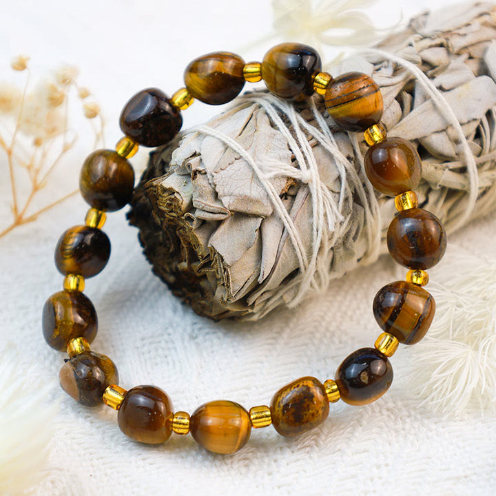 Bracelet artisanal en gravier de cristal irrégulier Olivenorma