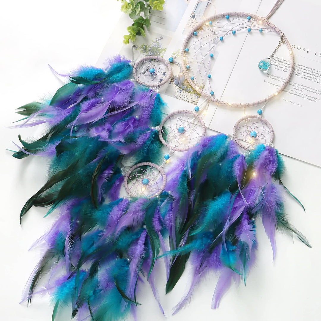 Décoration de lune en demi-cercle Olivenorma avec attrape-rêves lumineux