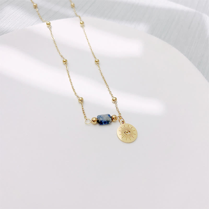 Collier et bracelet en sodalite bleue naturelle Olivenorma avec mauvais œil