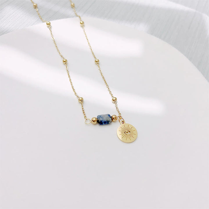 Collier et bracelet en sodalite bleue naturelle Olivenorma avec mauvais œil