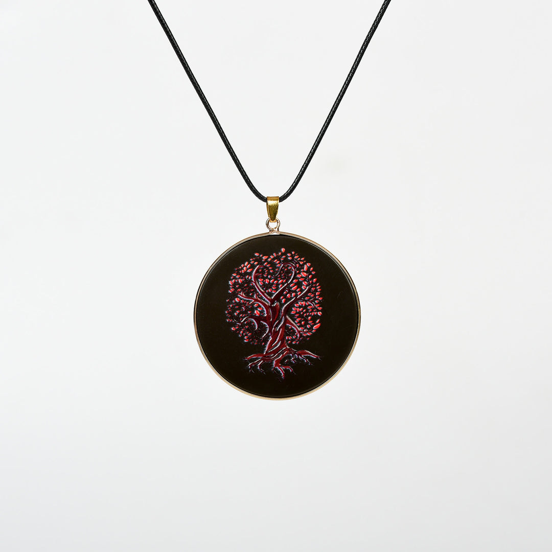 Collier Arbre de Vie en Cristal Hamsa Chakra Olivenorma