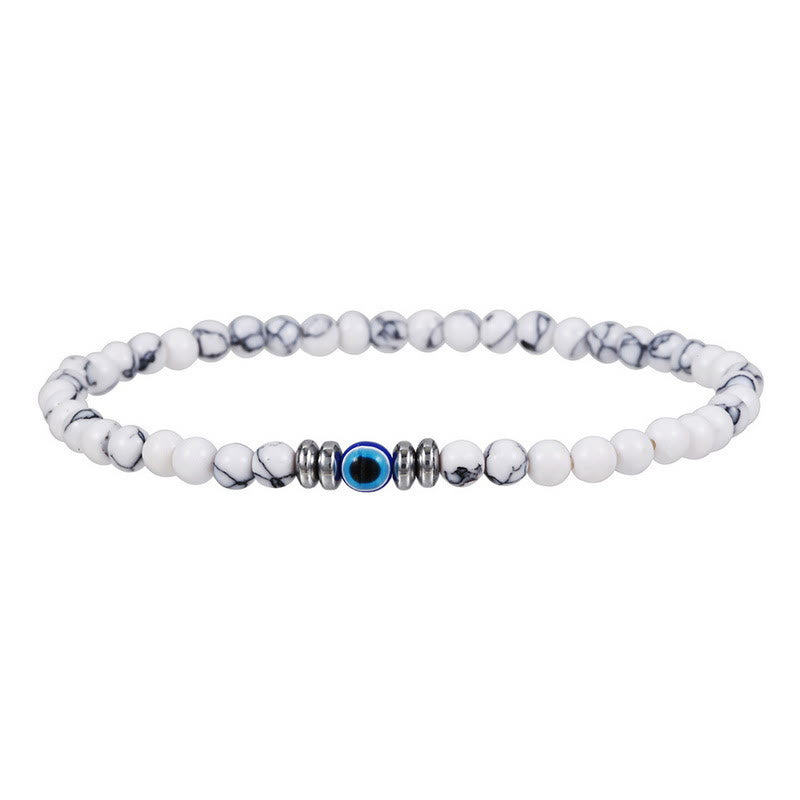 Bracelet Olivenorma pour homme en perles de pierre naturelle contre le mauvais œil de 4 mm