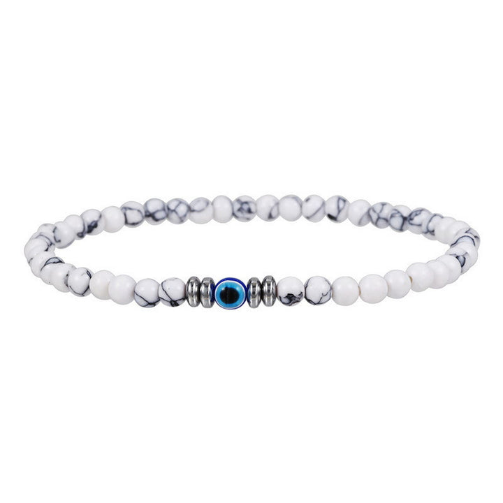 Bracelet Olivenorma pour homme en perles de pierre naturelle contre le mauvais œil de 4 mm