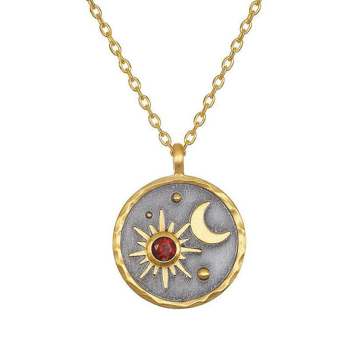 Collier Olivenorma « Jour et Nuit » - Pierre de Naissance Soleil et Lune
