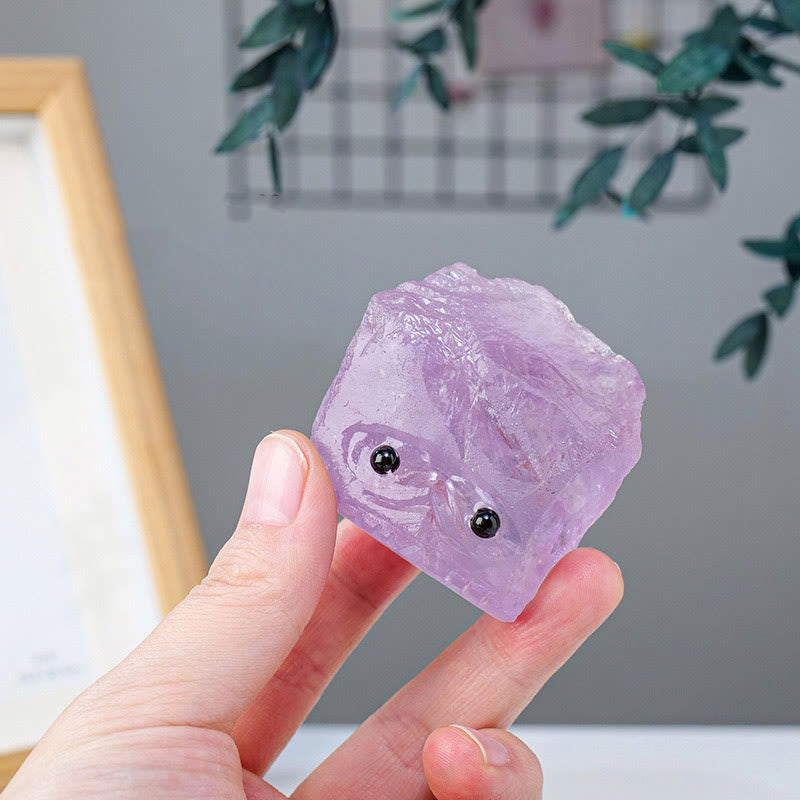 Décoration en pierre précieuse en cristal naturel brut de hérisson elfe Olivenorma