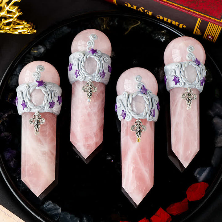Baguettes en cristal de quartz rose naturel Olivenorma