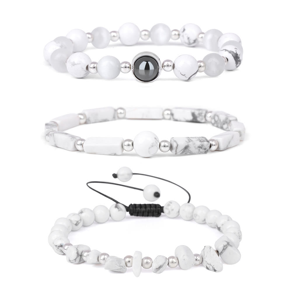Bracelet en cristal naturel Olivenorma « Healing Wishes » en 3 pièces