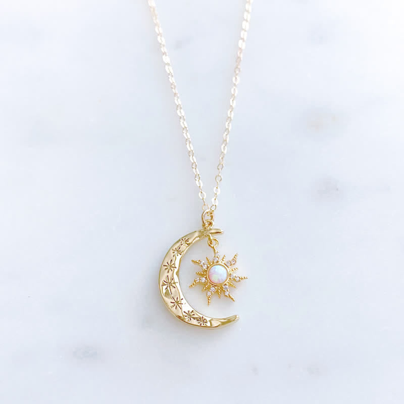 Collier Soleil et Lune Opale Olivenorma