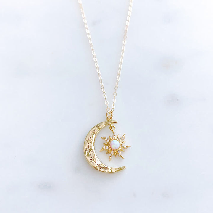 Collier Soleil et Lune Opale Olivenorma