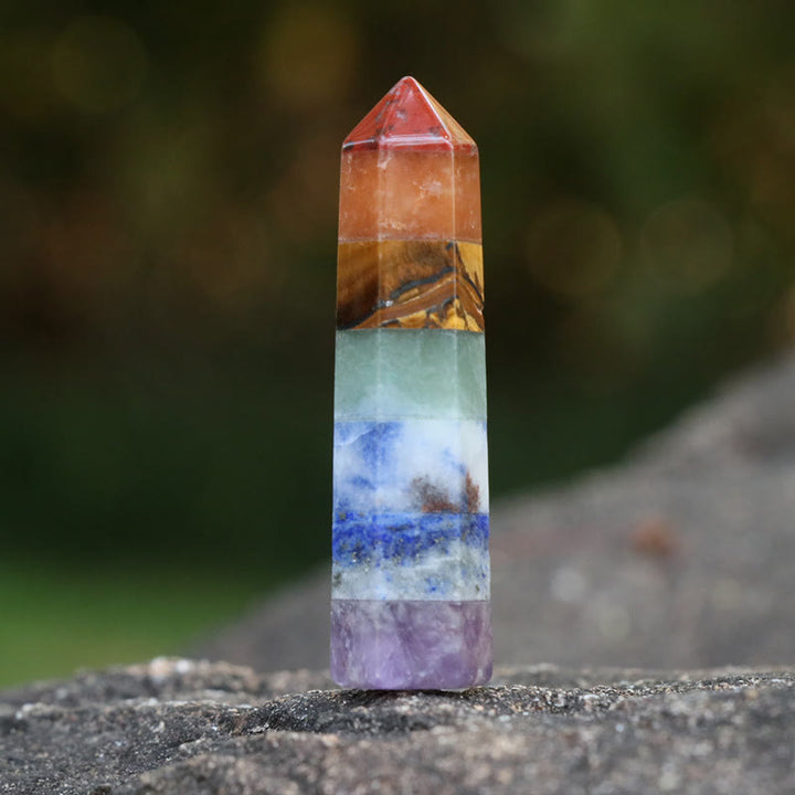 Baguettes de cristal décoratives pour colonnes hexagonales Chakra Olivenorma
