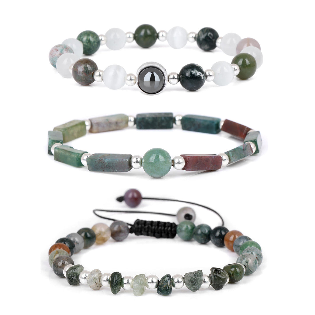 Bracelet en cristal naturel Olivenorma « Healing Wishes » en 3 pièces