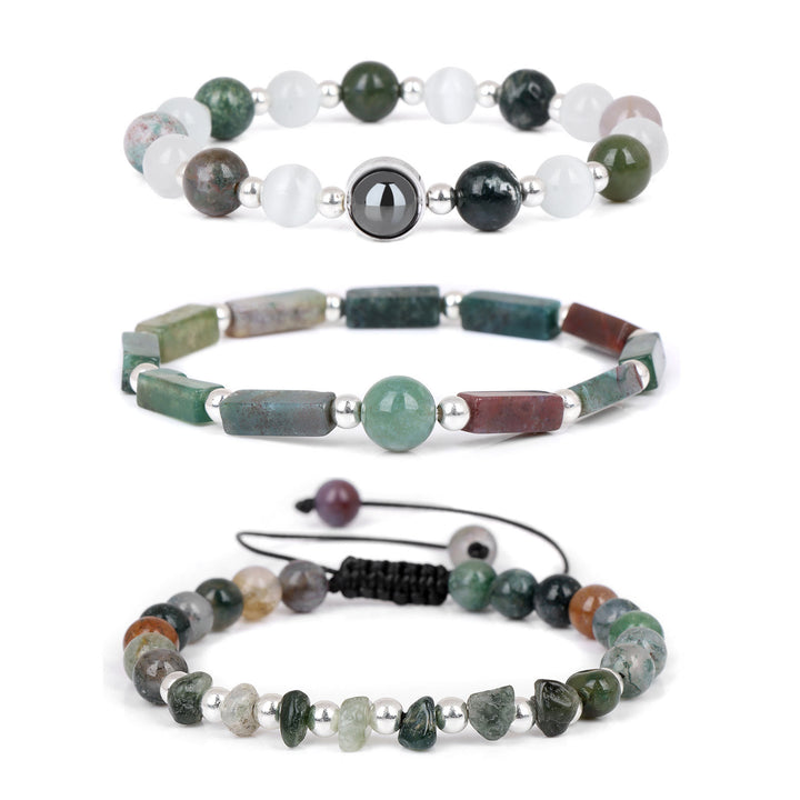Bracelet en cristal naturel Olivenorma « Healing Wishes » en 3 pièces