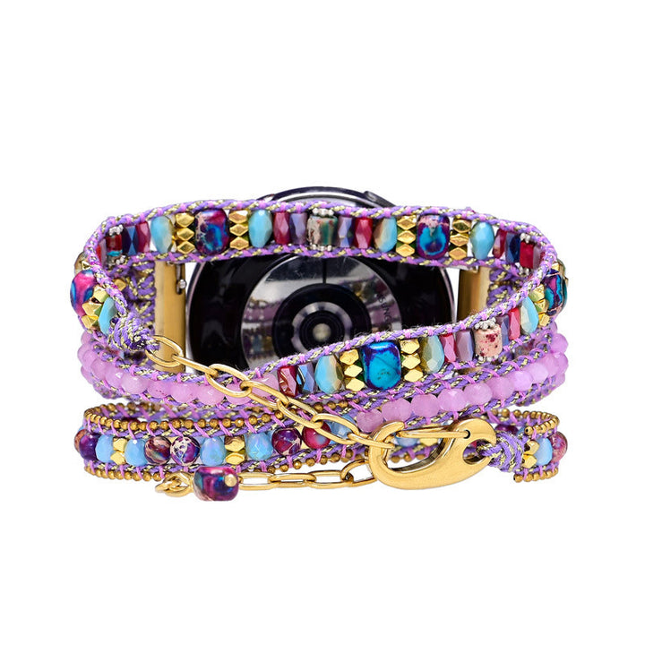 Bracelet Samsung tressé violet avec perles de cristal Olivenorma