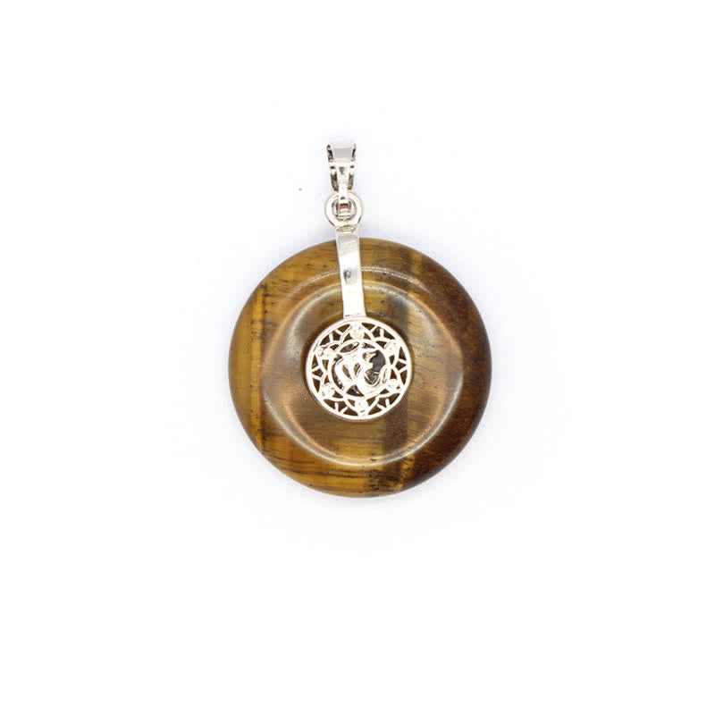 Collier Arbre de vie avec boucle de paix en cristal naturel Olivenorma