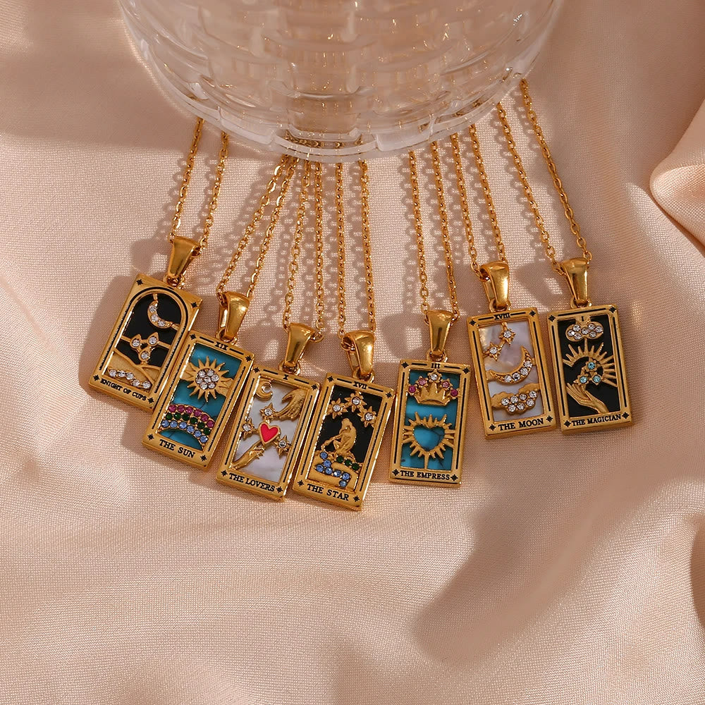 Collier de cartes de tarot Olivenorma « Sun Lovers Star Moon »