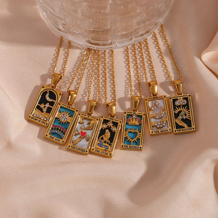 Collier de cartes de tarot Olivenorma « Sun Lovers Star Moon »