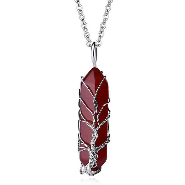 Collier en cristal Olivenorma avec pierres précieuses de l'arbre de vie